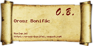 Orosz Bonifác névjegykártya