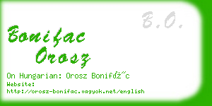 bonifac orosz business card